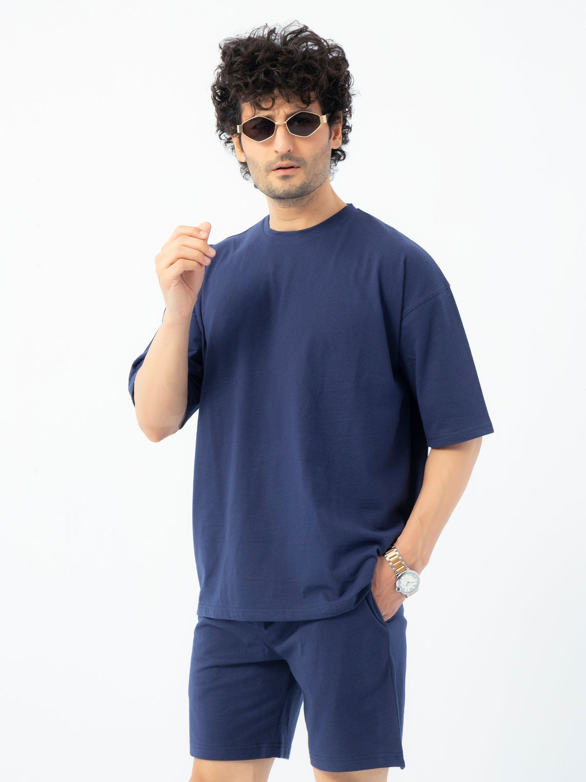 Men's Premium Oversized Cotton T-Shirt & Shorts Set