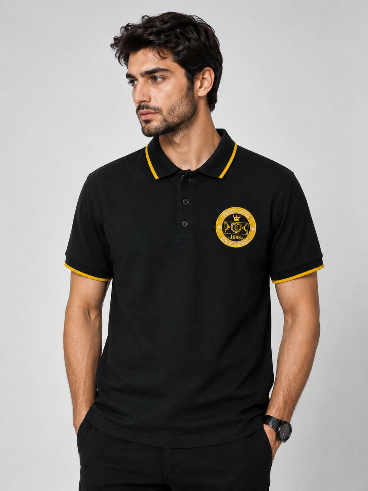 HG Signature Emb. Tipping Collar Polo Shirt