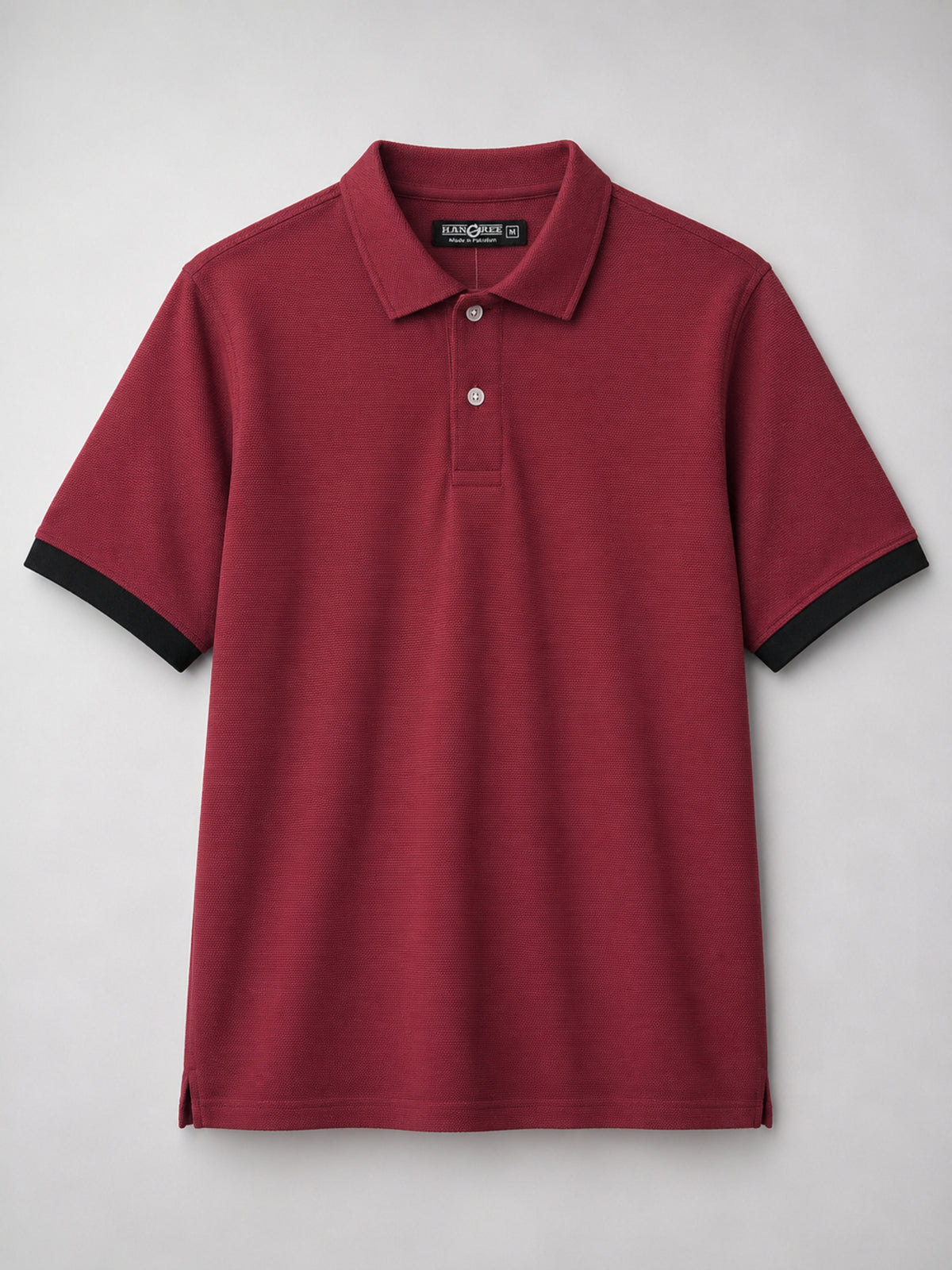 Men's Self Fabric Collar Classy Polo Shirt
