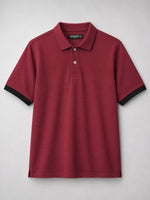 Men's Self Fabric Collar Classy Polo Shirt