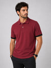 Men's Self Fabric Collar Classy Polo Shirt