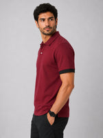 Men's Self Fabric Collar Classy Polo Shirt