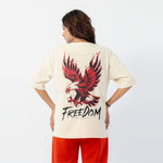 Unisex Freedom Eagle Graphic Drop Shoulder T-Shirt