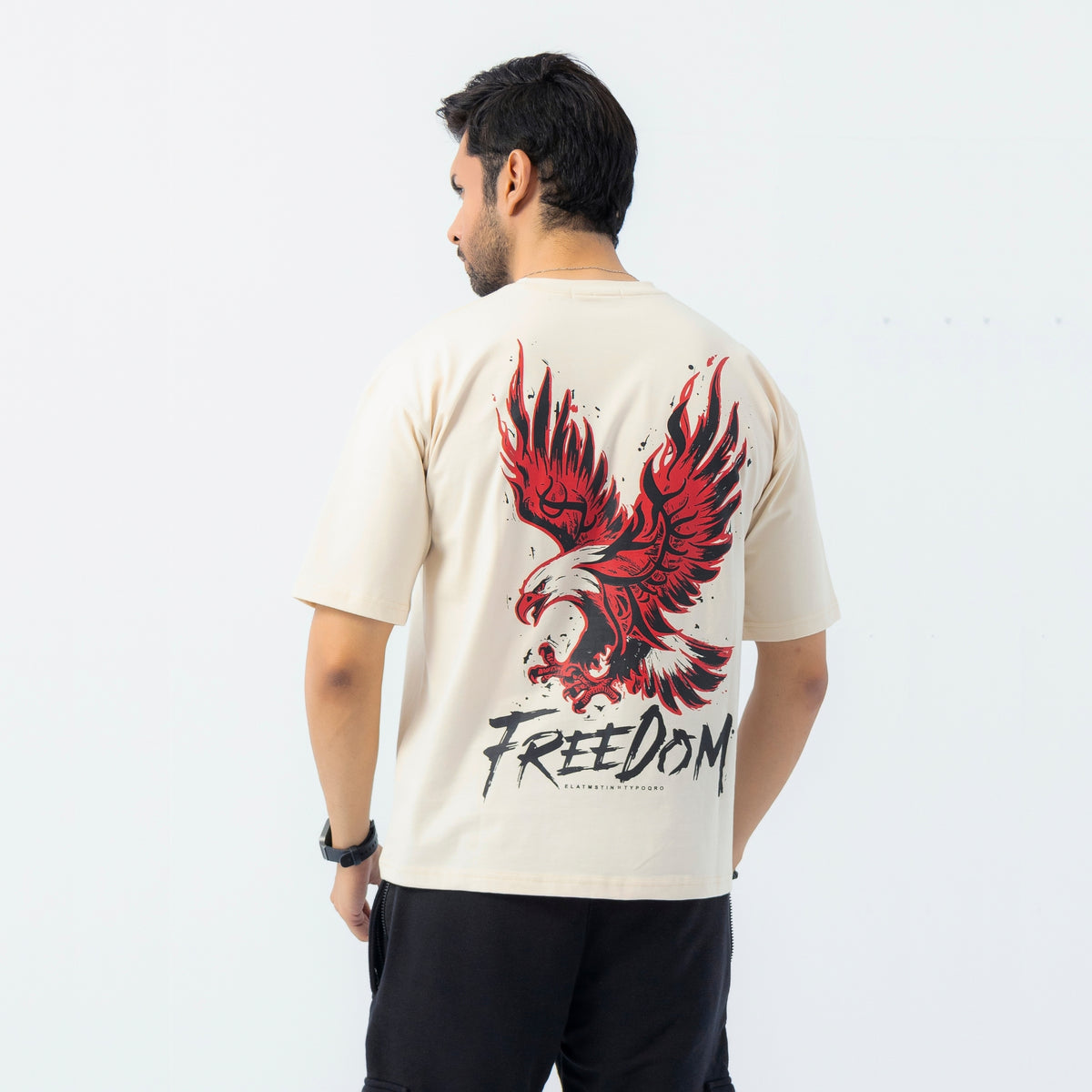 Unisex Freedom Eagle Graphic Drop Shoulder T-Shirt
