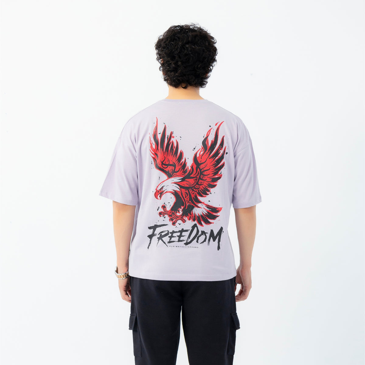 Unisex Freedom Eagle Graphic Drop Shoulder T-Shirt
