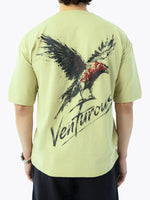 Unisex Venturous Bird Graphic Oversized Drop T-Shirt