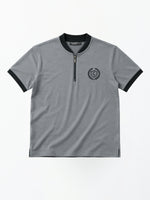 Men’s Crew Neck Half-Zip T-Shirt - Medium Gray
