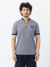 Men’s Crew Neck Half-Zip T-Shirt - Medium Gray